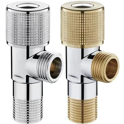 Válvula angular de água quente e fria com dente de bronze