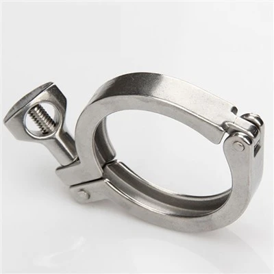 Conjunto de braçadeira de aço inoxidável grau sanitário 304 grampo de articulação conjunto de quatro peças de solda fivela final